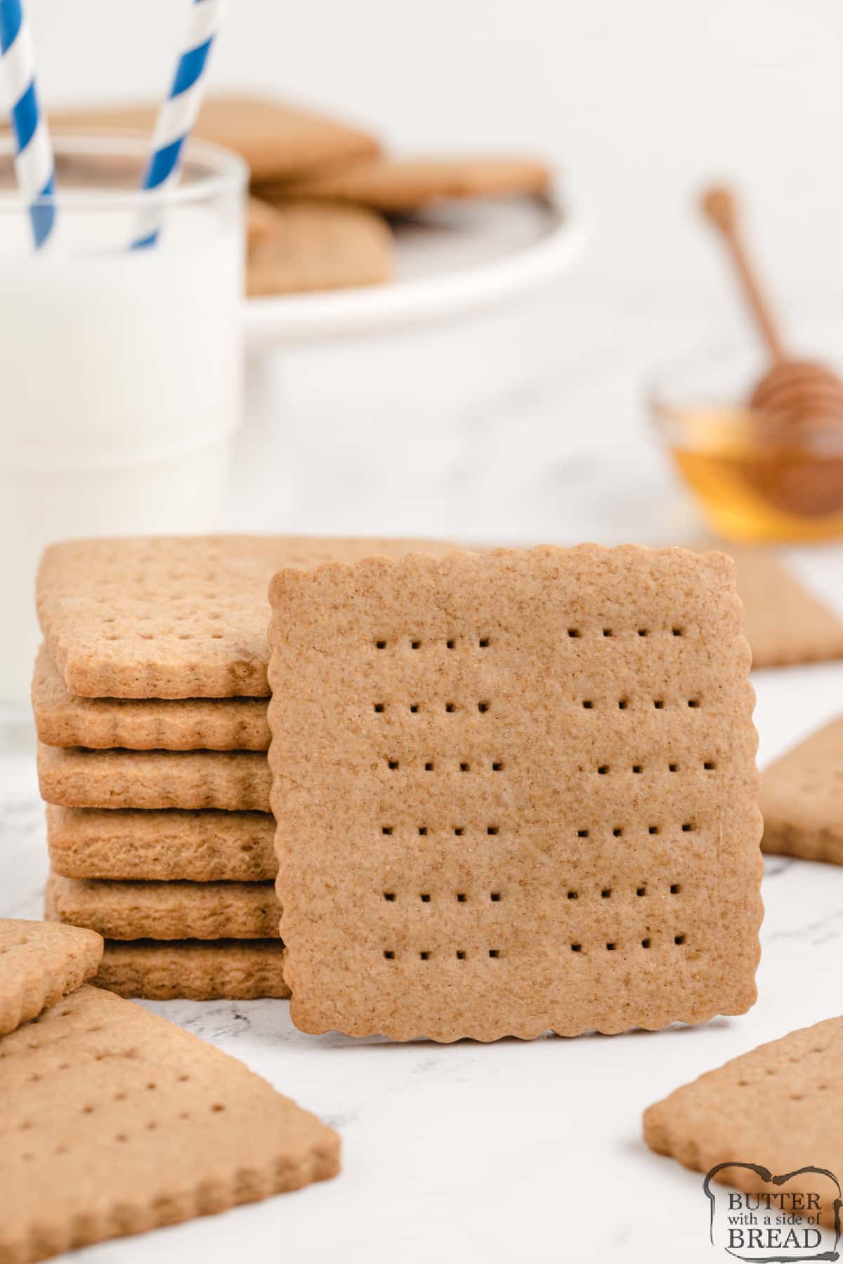 Graham cracker recipe made with whole wheat flour and honey