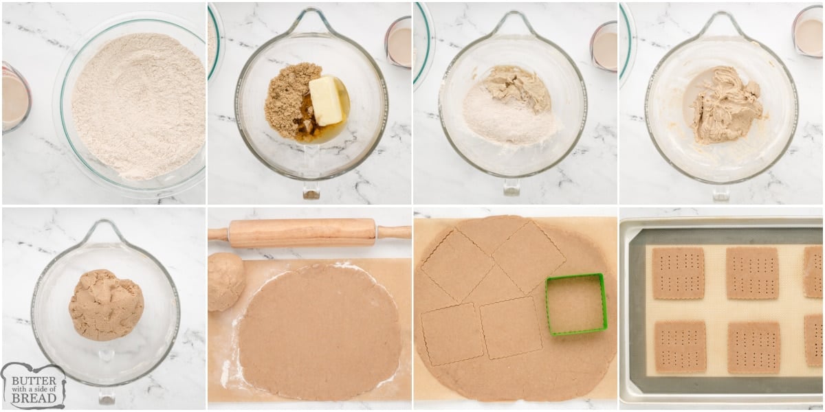 Step by step instructions on how to make homemade graham crackers
