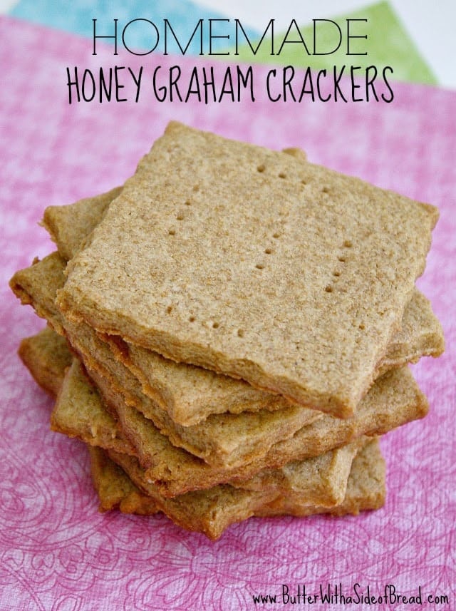 In my quest to cut down on processed foods, I have been trying to make more of our snacks.  I have never tried to make crackers before, but the results were amazing!  It isn't quite as easy as buying a box of crackers at the store, but it didn't take very long, my kids had a fun time helping, and the crackers are absolutely delicious!