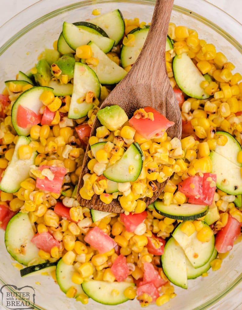 summer corn salad in a bowl