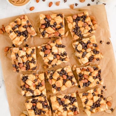 peanut butter bars with marshmallows and butterscotch