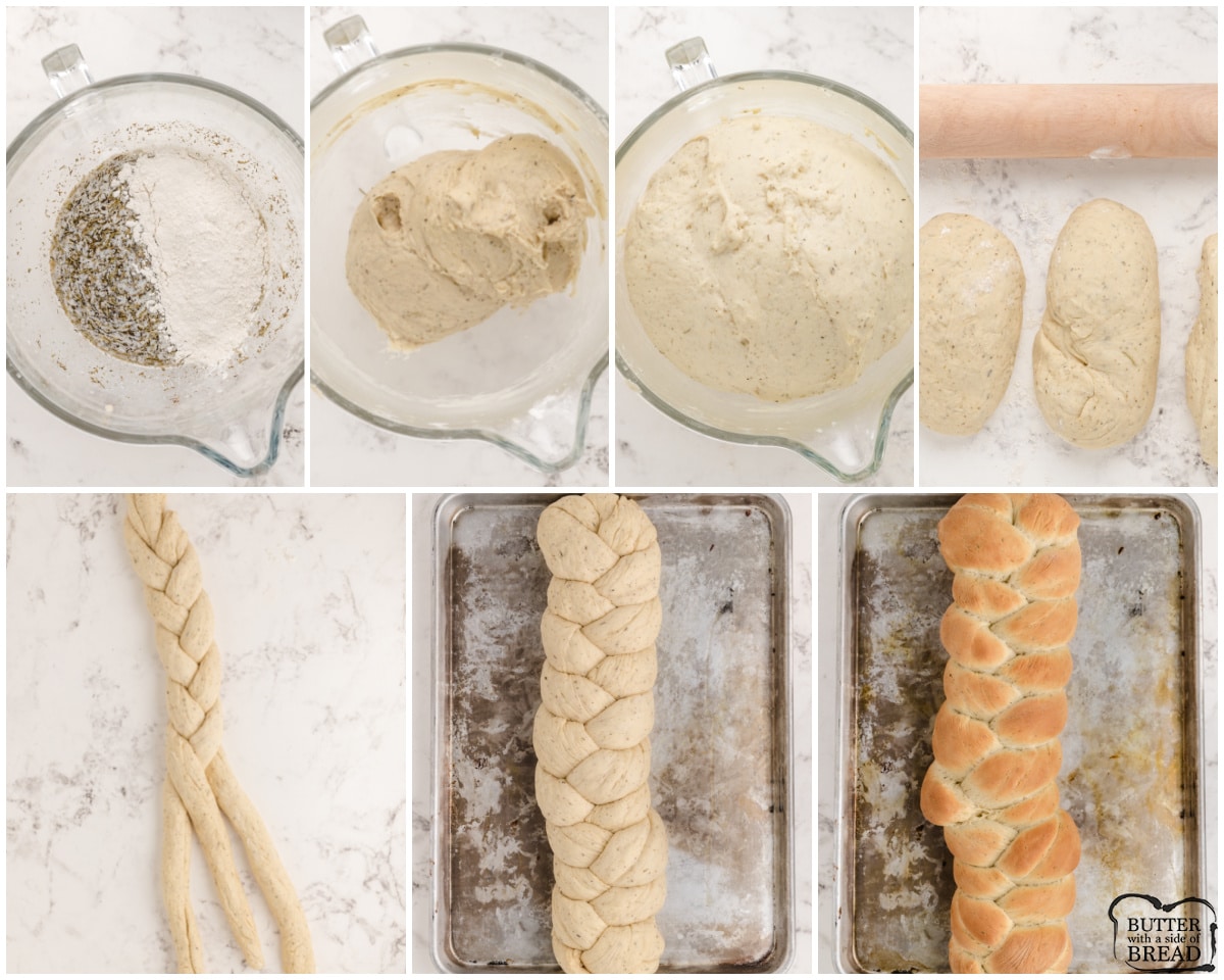 how to make a braided garden herb bread loaf