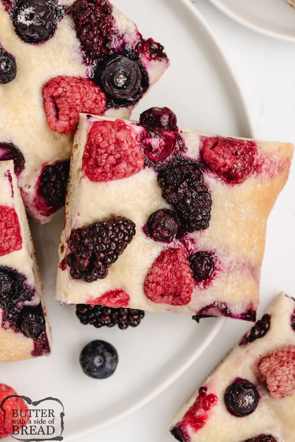 Simple dessert made with bread dough and fresh berries.