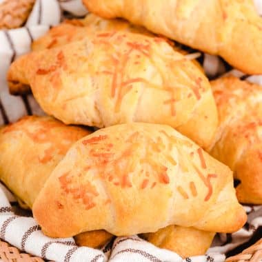 cheesy crescent rolls in a basket