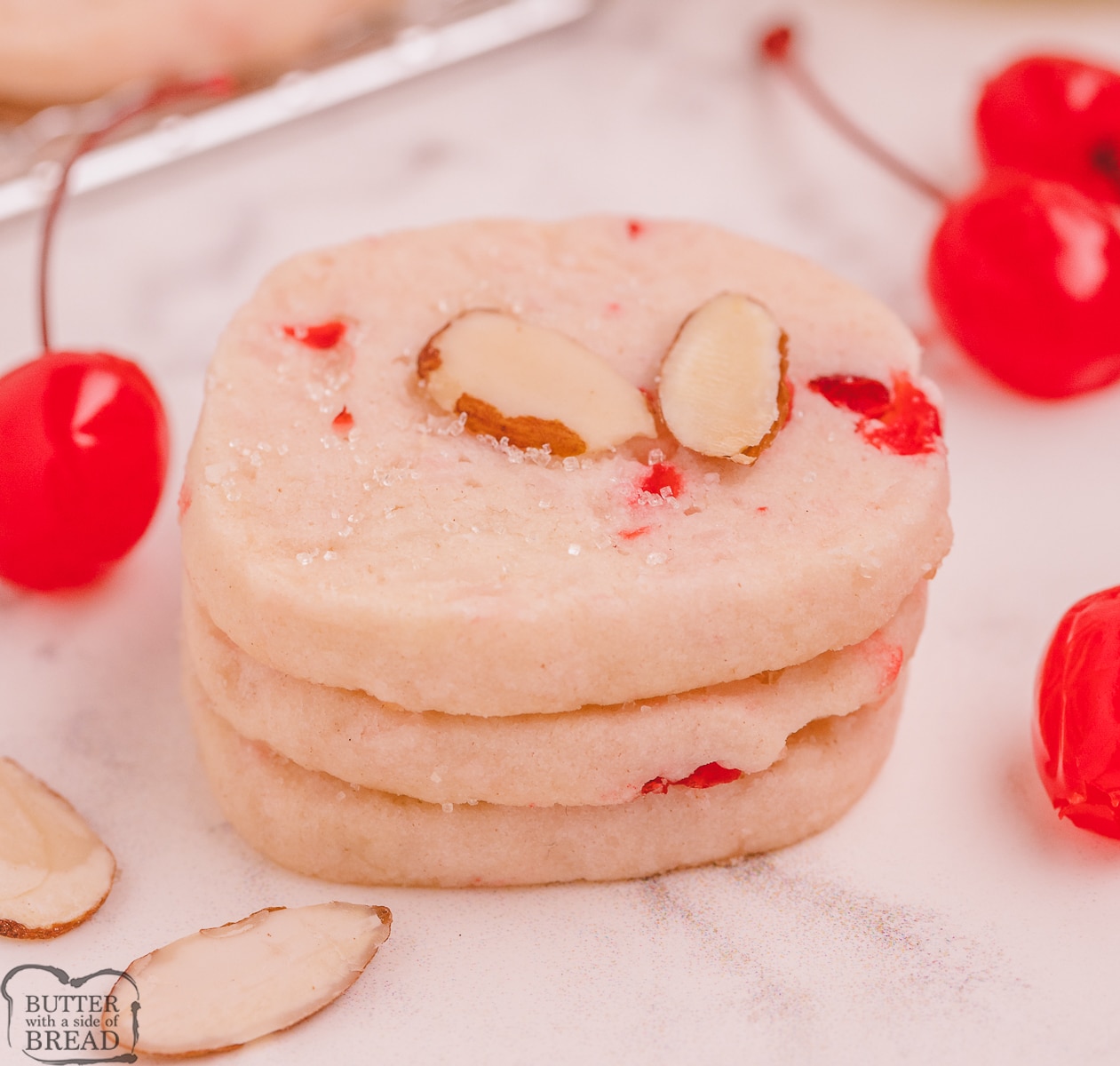 slice and bake cherry almond cookies