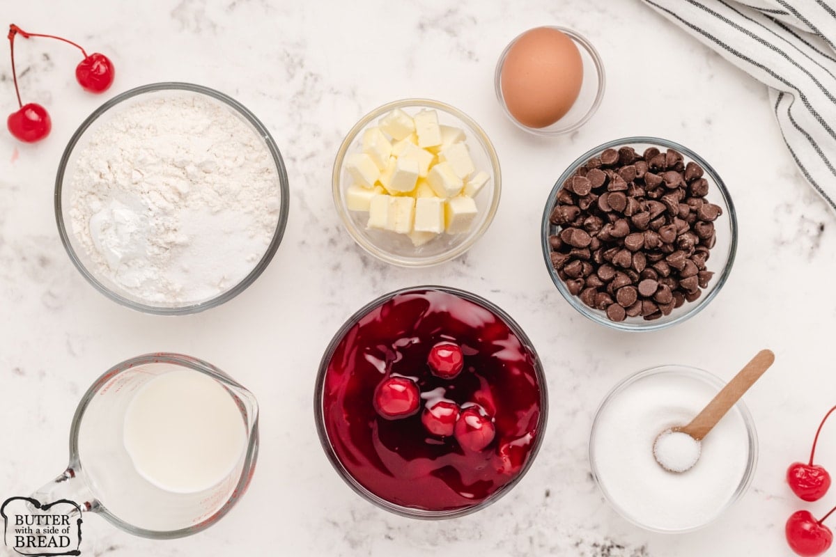 Ingredients in Chocolate Cherry Cobbler