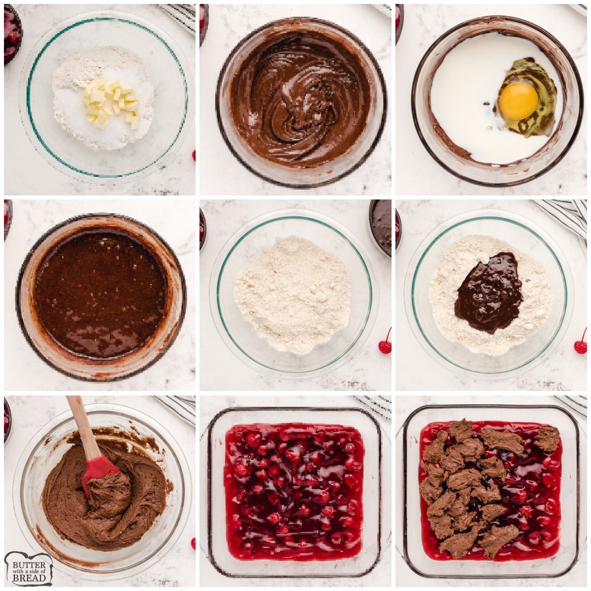 Step by step instructions on how to make Chocolate Cherry Cobbler