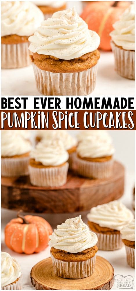 BEST PUMPKIN SPICE CUPCAKES - Butter with a Side of Bread