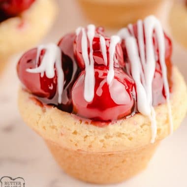 CHERRY PIE COOKIES WITH white chocolate drizzle