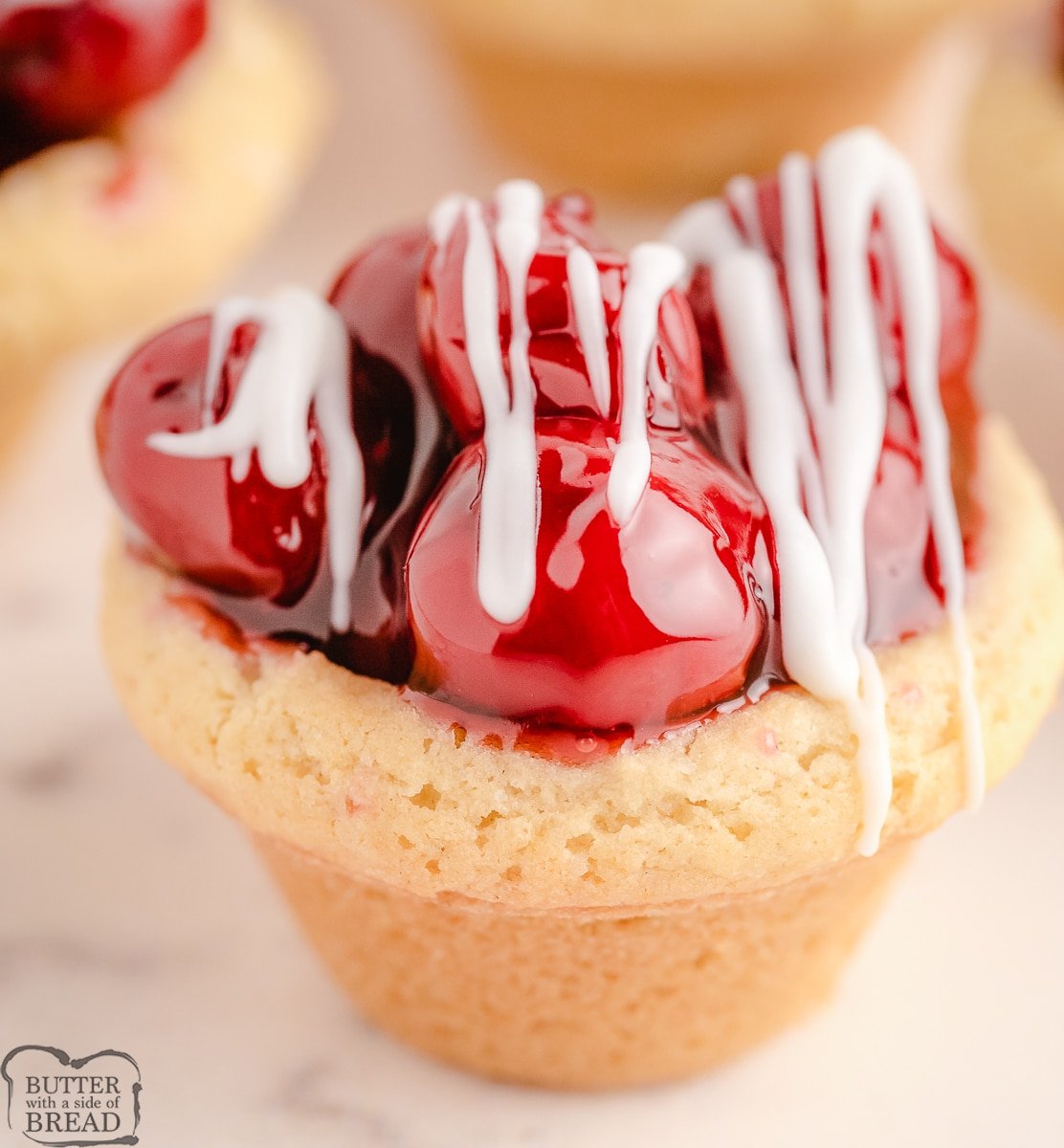 CHERRY PIE COOKIES WITH white chocolate drizzle