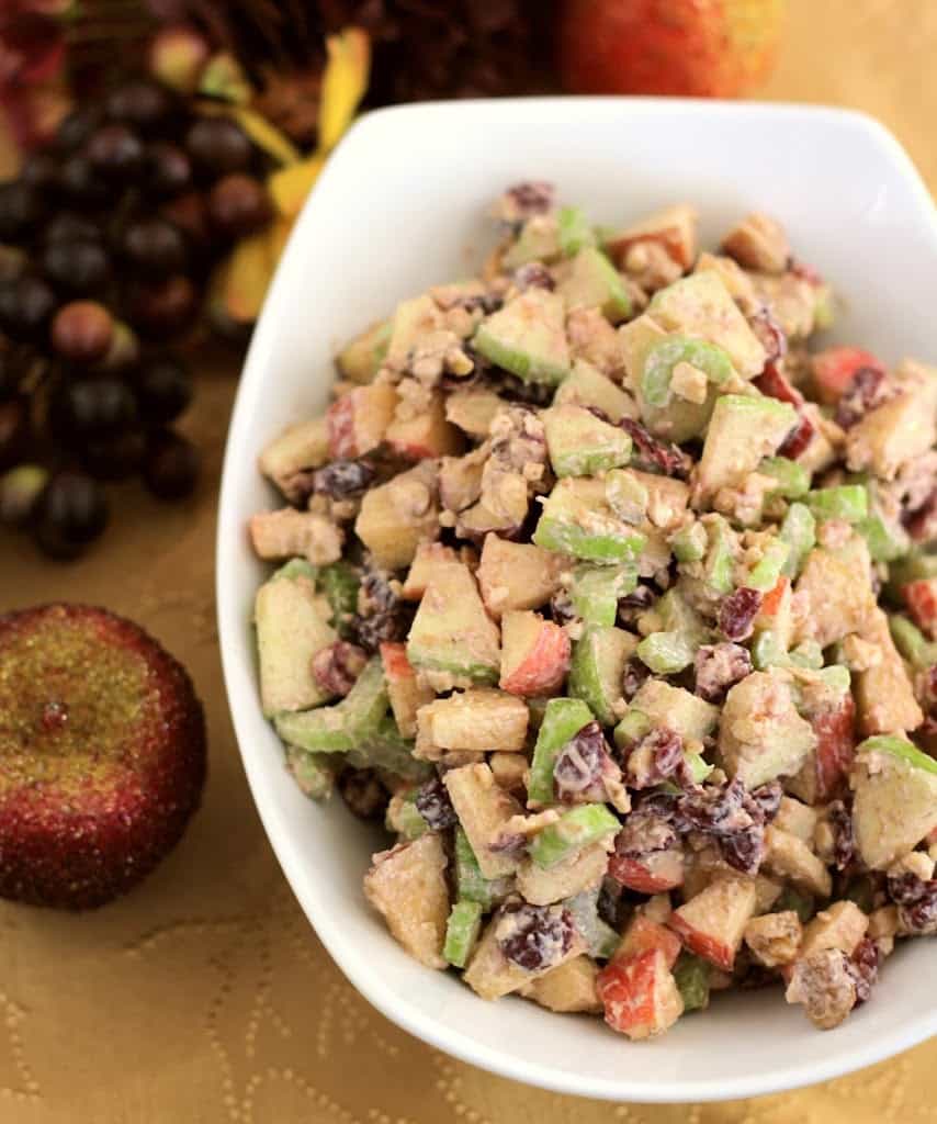 Waldorf Salad is a must for us during the holidays! The apples and cinnamon paired with the Greek Yogurt dressing is completely delicious! 