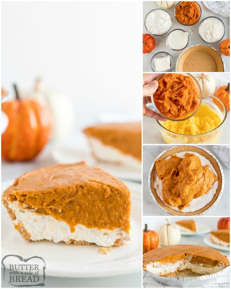 Step by step instructions on how to make no bake pumpkin pie