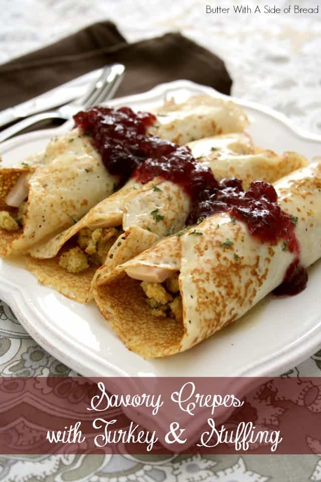 SAVORY CREPES with THANKSGIVING TURKEY & STUFFING