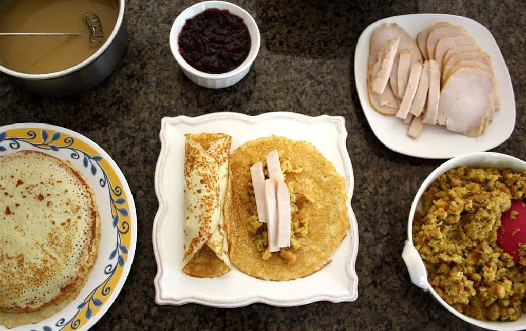 SAVORY CREPES with THANKSGIVING TURKEY & STUFFING: Butter With A Side of Bread