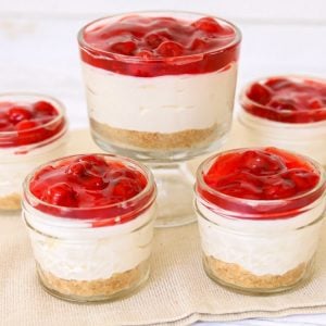 cherry white chocolate mini cheesecakes