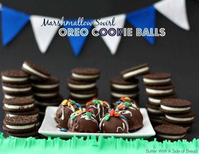 MARSHMALLOW SWIRL OREO COOKIE BALLS #OREOCookieBalls #CollectiveBias Butter With A Side of Bread