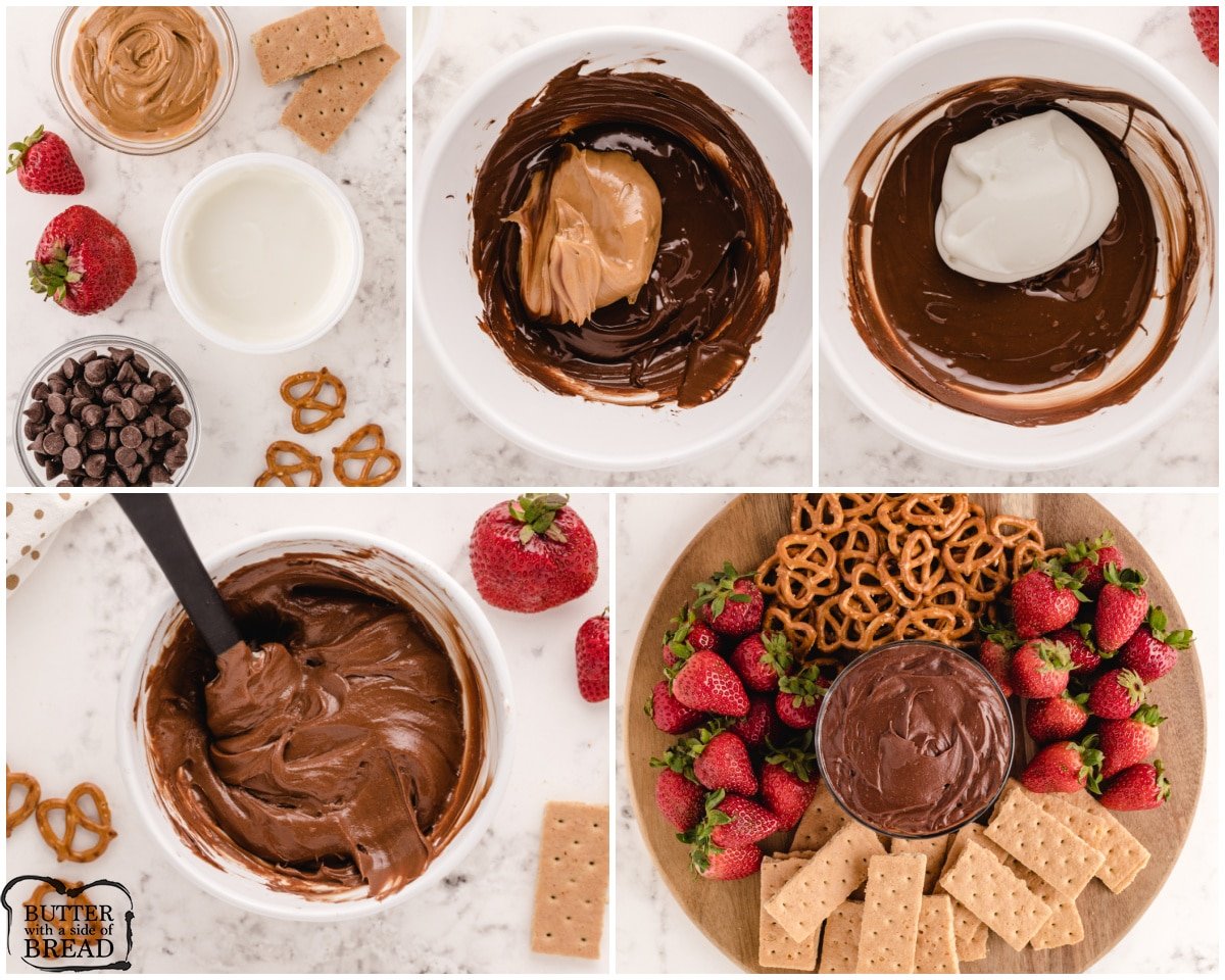 how to make chocolate peanut butter dip