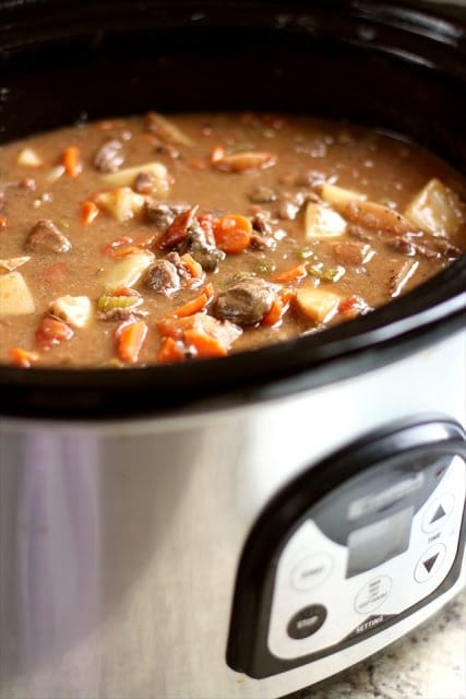 The Best Crockpot Beef Stew.Butter with a Side of Bread 022