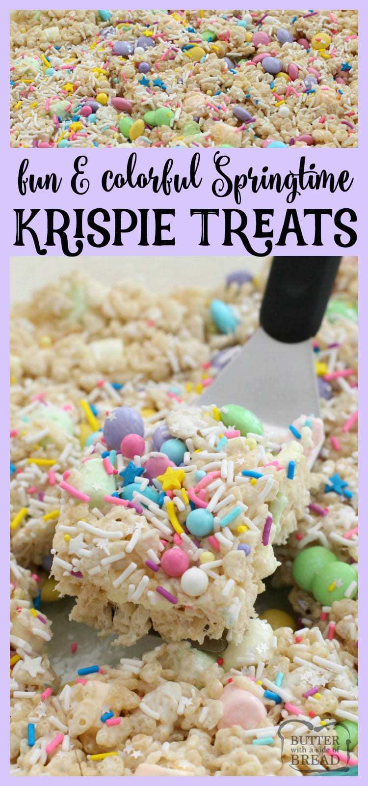 Fun Colorful Spring Rice Krispie Treats ~ Butter With A Side of Bread