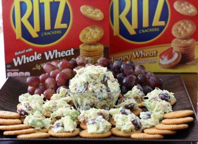 Avocado Chicken Salad topped RITZ® Crackers ~ Butter With A Side of Bread