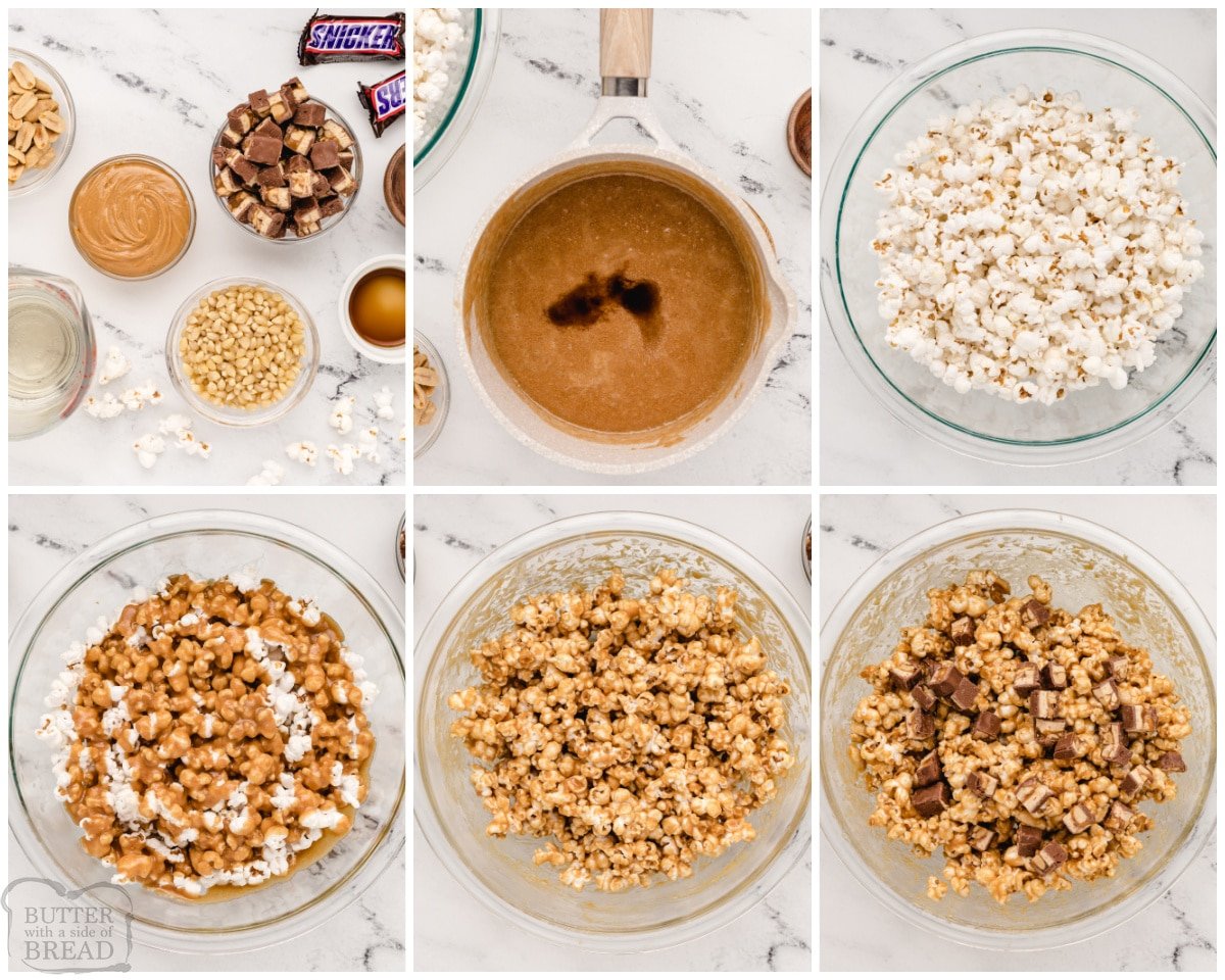 how to make Snickers popcorn