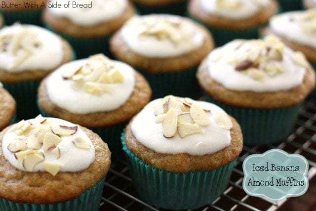 Iced Banana Almond Muffins ~ Butter With A Side of Bread