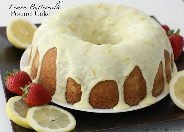 Lemon Buttermilk Pound Cake is the perfect light and refreshing dessert with a hint of lemon flavor in the cake, as well as a delicious lemon glaze on top. 