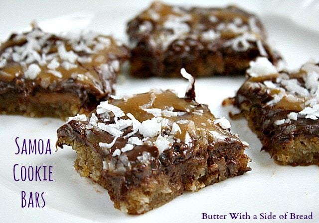 Samoa Cookie Bars ~ Butter With A Side of Bread
