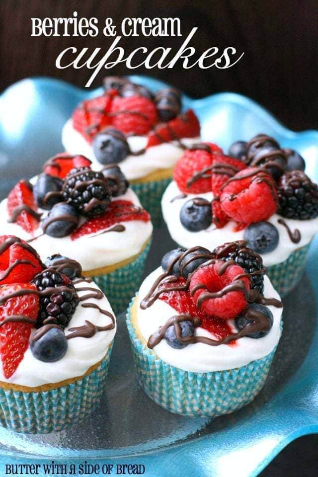 This delicious cake is a combination of angel food cake and buttery pound cake. It's got a rich taste and a velvety texture. It's perfect topped with the sweetened cream and fresh berries. Don't forget the chocolate drizzle on top!