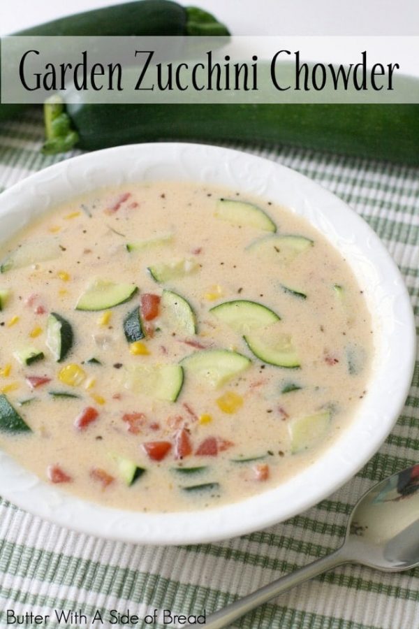 Garden Zucchini Chowder soup recipe that's perfect for late summer dinners when the garden is plentiful. Lovely fresh flavors in this easy-to-make chowder.