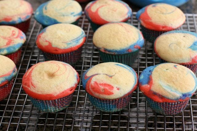 Red, White & Blue Swirl Cupcakes - Butter With A Side of Bread