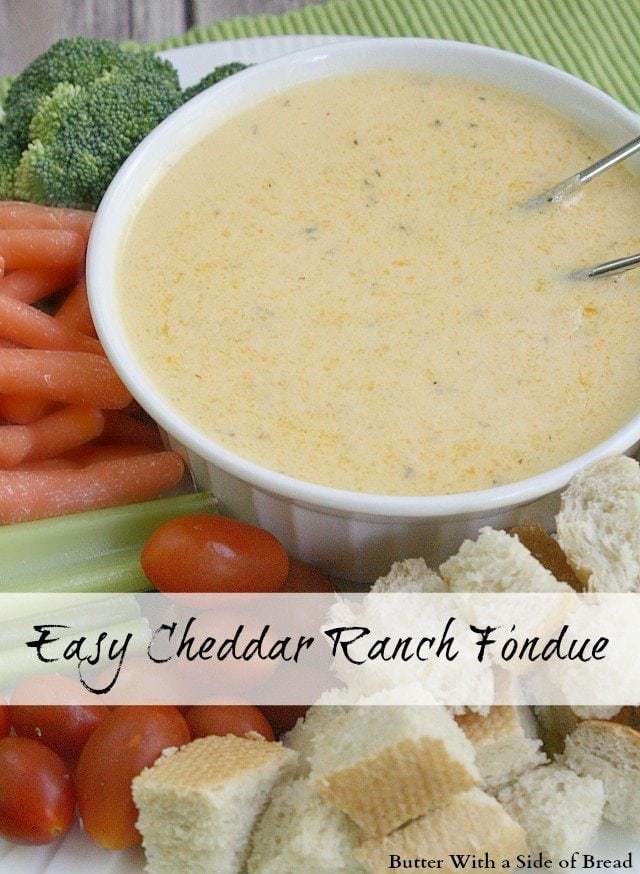Easy Cheddar Ranch Fondue - Butter With a Side of Bread
