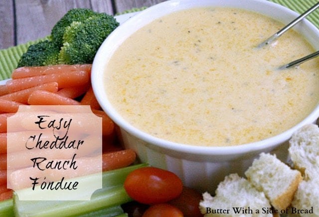 Easy Cheddar Ranch Fondue - Butter With a Side of Bread