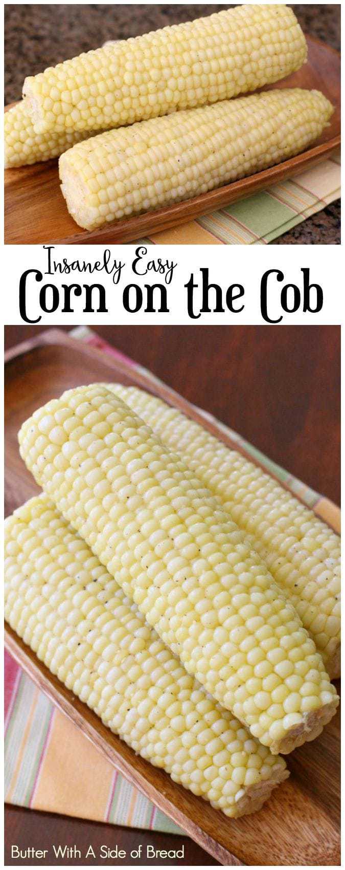 We've been on a corn-on-the-cob kick this summer so I thought I'd share this super simple recipe with you. It's fast, it's easy and everyone loves it. I created a video to show how I've been cooking our corn too- LOVE this method!! It's mess-free and done in no time at all. Enjoy!