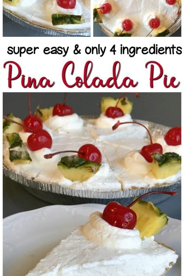 Easy Pina Colada Pie is the perfect summertime treat! Just a few ingredients and everyone loves the fun tropical flavors of this simple chilled pie.
