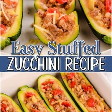 Easy Stuffed Zucchini is a delicious side dish perfect for summer dinners! Delightful microwave zucchini with fresh, flavorful ingredients!