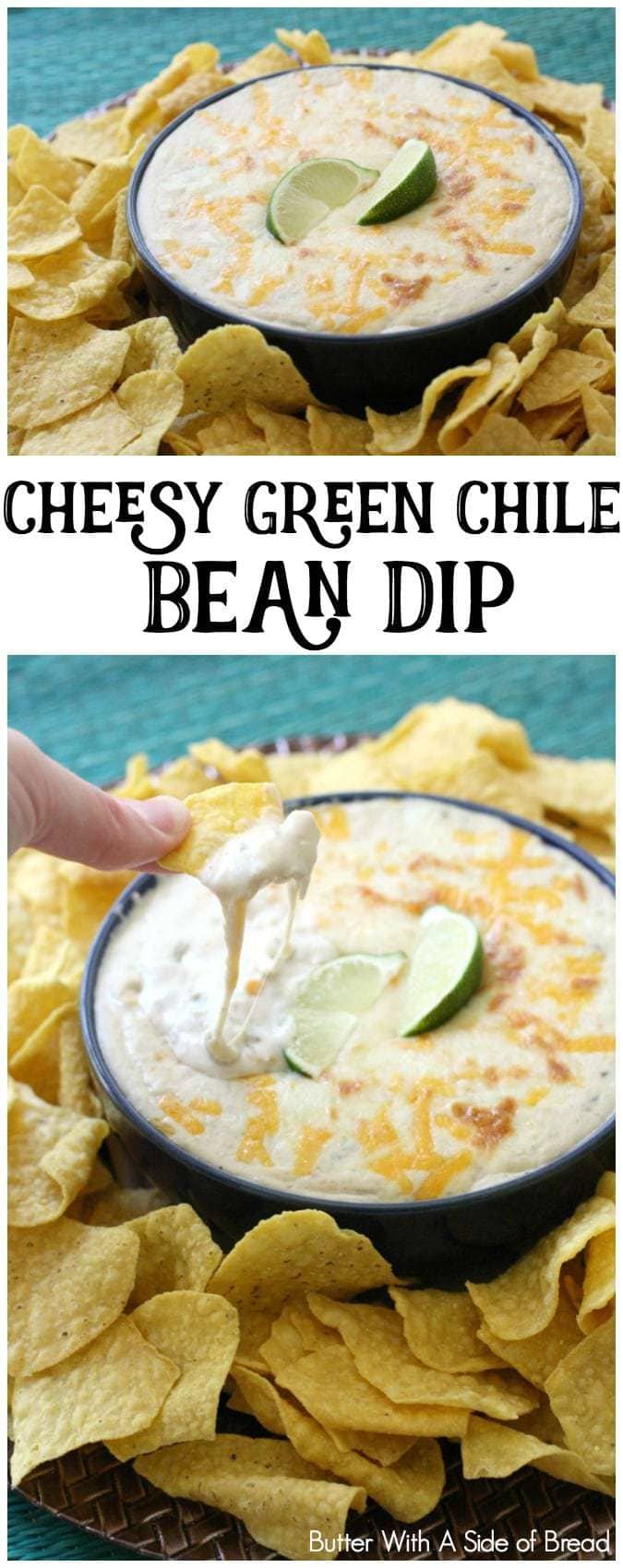 Cheesy Green Chile Bean Dip - Butter With A Side of Bread