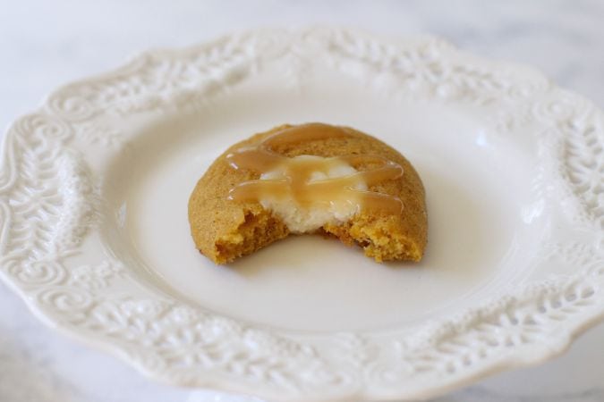 Pumpkin Cheesecake Cookies with Caramel - Butter With A Side of Bread