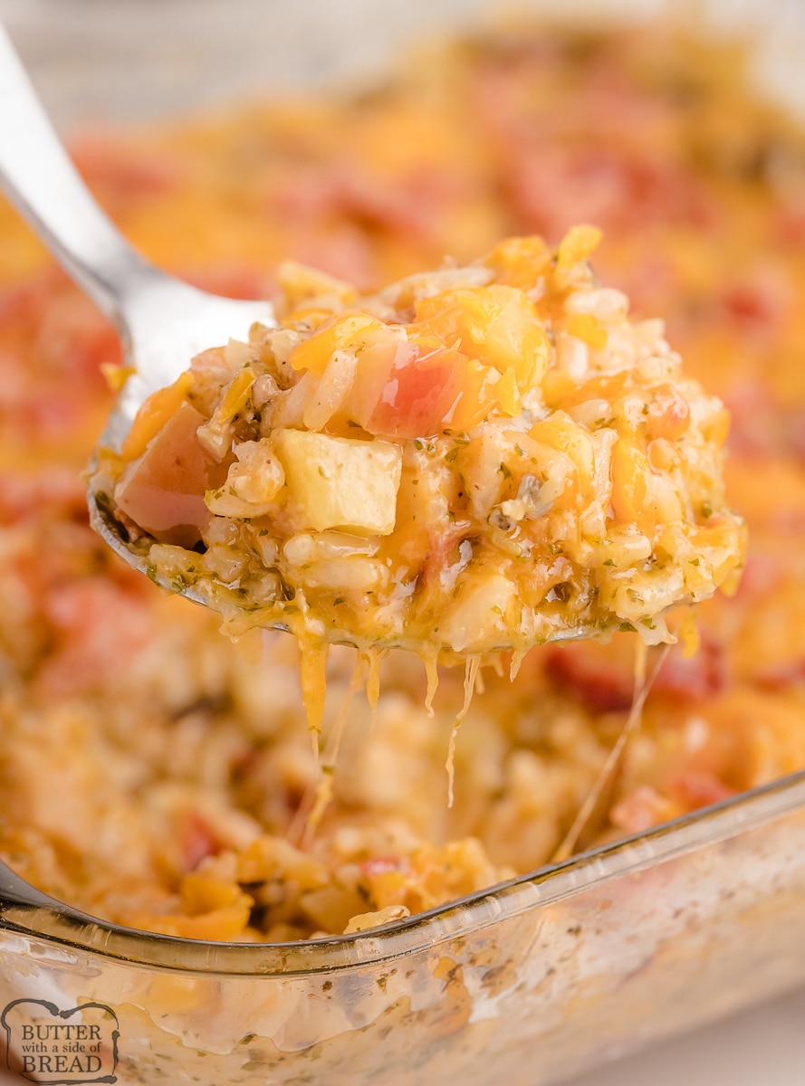 cheesy wild rice casserole with chicken and apples