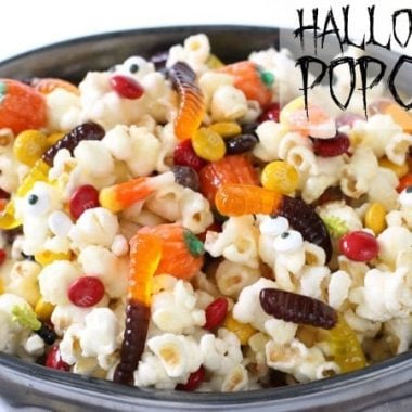 Candy Coated Halloween Popcorn - Butter With A Side of Bread