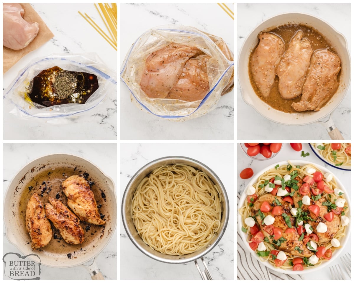 how to make caprese chicken with pasta for dinner