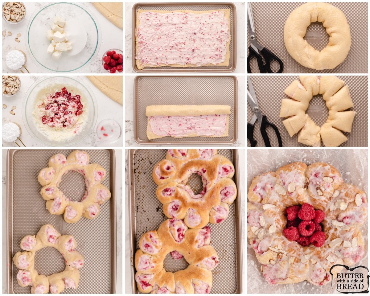 how to make a raspberry cream cheese crescent ring