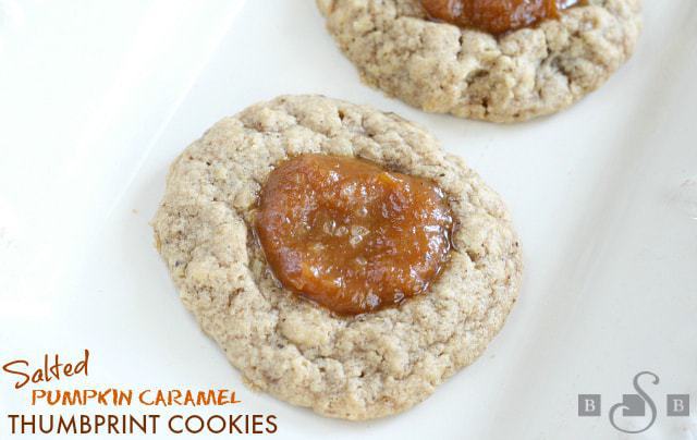 Salted Pumpkin Caramel Thumbprint Cookies - Butter With a Side of Bread