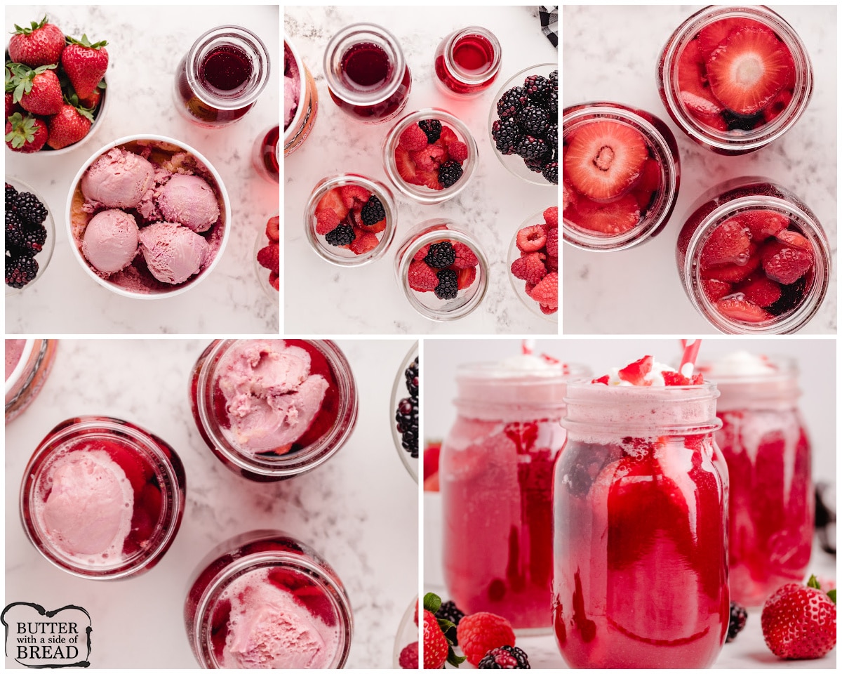 how to make berries and cream mocktails
