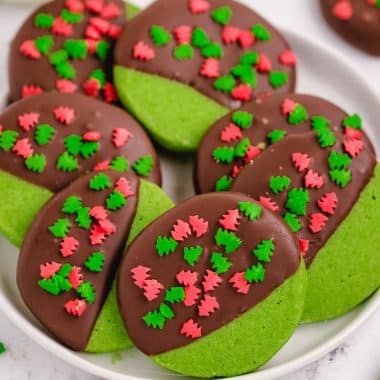 mint chocolate Christmas cookies