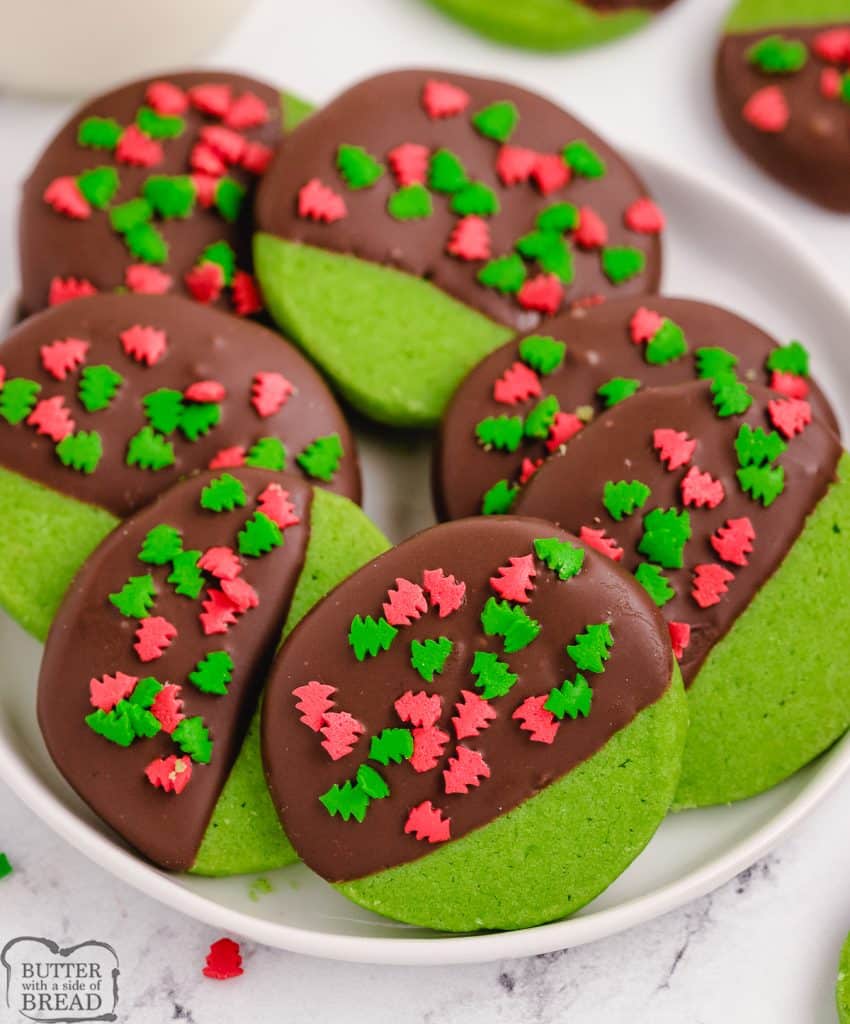 mint chocolate Christmas cookies
