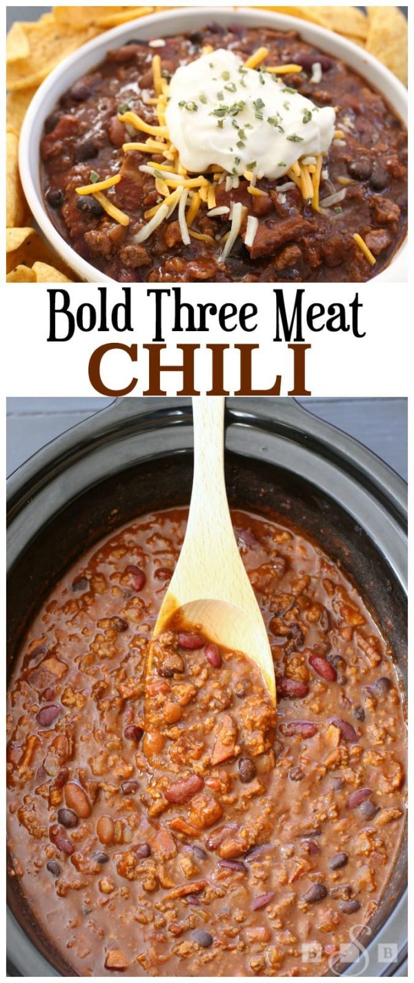 BOLD THREE-MEAT CROCKPOT CHILI - Butter with a Side of Bread