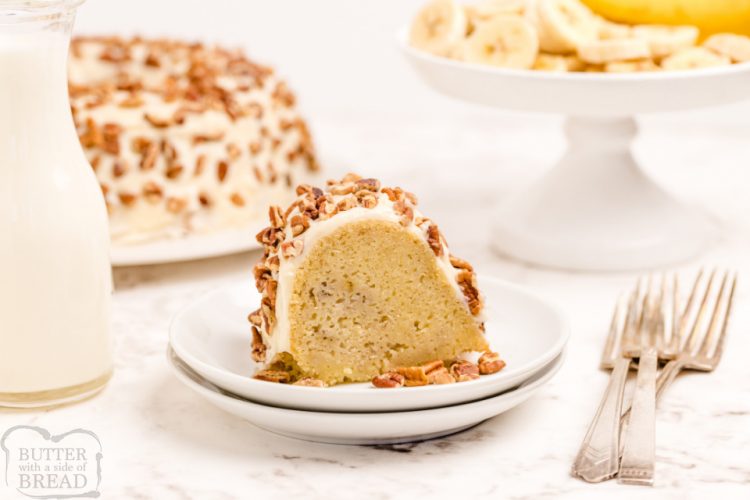 Buttermilk Banana Cake Butter With A Side Of Bread