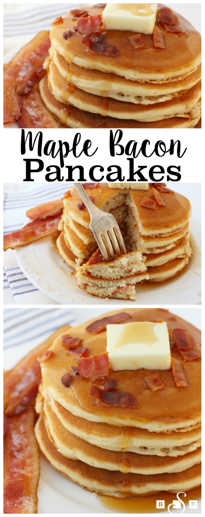 Happy Pancake Day! Yep, today is the day to celebrate this favorite breakfast food- and I've taken things up a notch with bacon of course! You'll love this simple, delicious recipe so much.