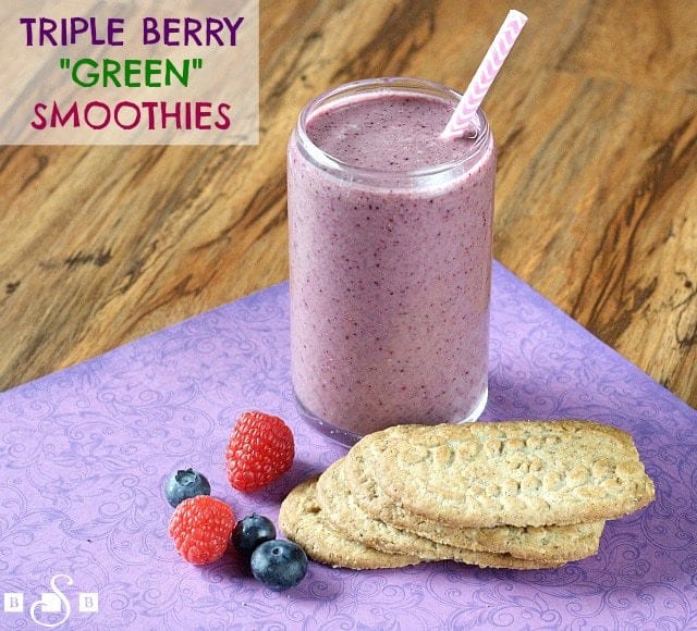 Triple Berry "Green" Smoothies - Butter With a Side of Bread